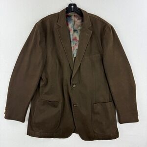 KROON Bono Blazer Mens Size 44-Long Unstructured Brown Cotton Stretch